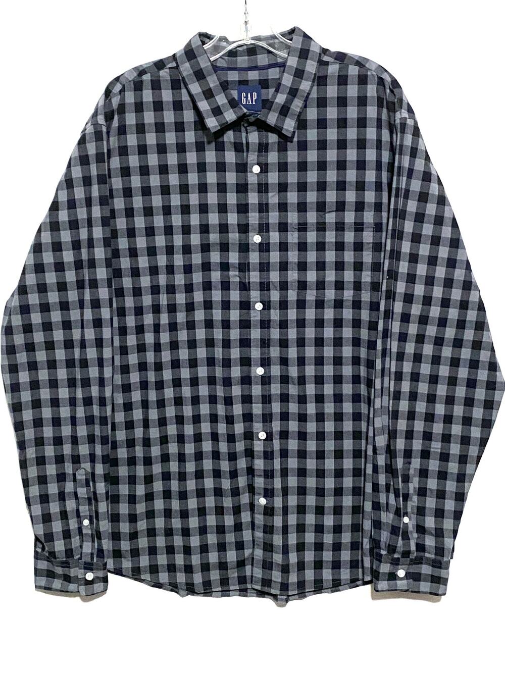 Gap Willow Plaid Button Front Woven Shirt Men XXL Business Casual Classic Preppy